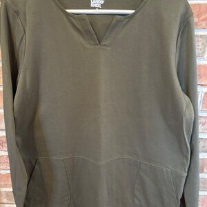 Lands End Womens Olive Green Long-Sleeve Tunic With Pockets XL